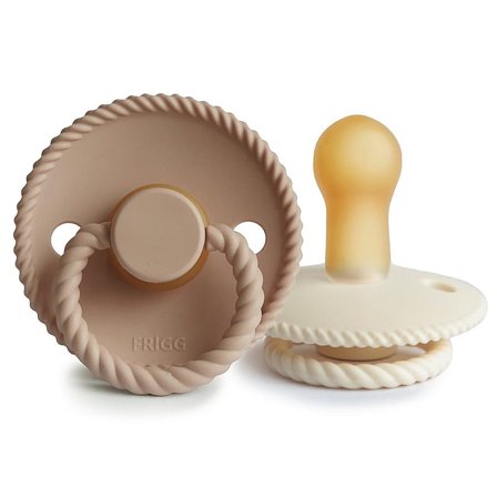 FRIGG Rope Sutter i Latex 2-pak Cream/Croissant Str. 2, Børn & Forældre, Sutter, Latexsutter