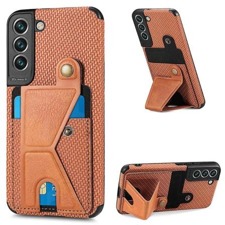 Telefoncover til Galaxy S22 Plus Læder Telefoncover Stødsikkert Telefonholder Multifunktionelt Kortslot Brun