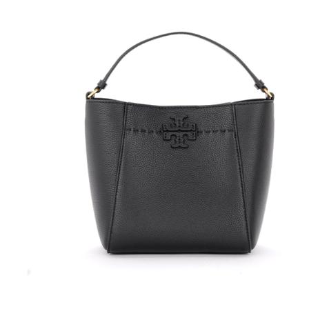 Tory Burch McGraw bucket Taske in hammered leather Sort, Dame Håndtasker, Størrelse: ONE Size