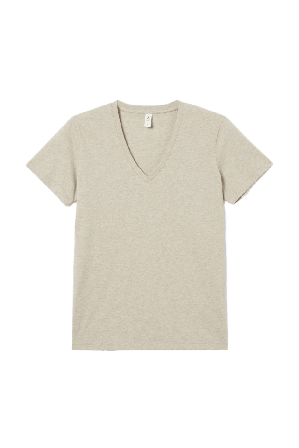 Åhléns V-ringad t-shirt i ekologisk bomullsmix LENA melange T-shirts & toppar Beige XL