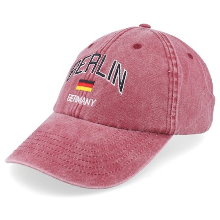 Iconic - Red - unconstructed - Cap - Berlin Germany Washed Red Dad Cap - Hatstore