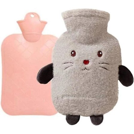 Söpö kuumavesipullo 1 litra, päällisellä kivunlievitykseen