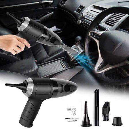 Bil dammsugare Multifunktionell dammsugare Trådlös laddning Handhållen hushållsdammsugare(Svart)