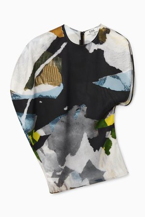 COS Frauen Asymmetrische Bluse Mit Print