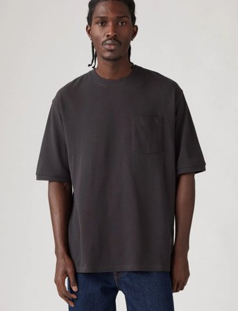 Levi's Half Sleeve Pique Tee Dark Pha - Black - S