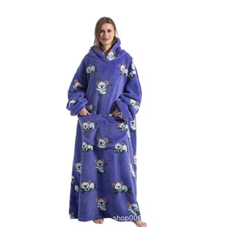 Överdimensionerad bärbar filt hoodie Varm tjock stor huvtröja Unisex med jätteficka för kvinnor Flickor Vuxna Män Tonåringar 114 140CM