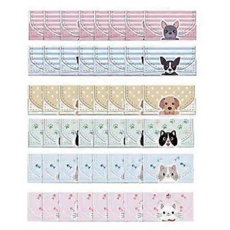 24 stk. brevpapirsett med dyremotiver, sammenleggbart gratulasjonskort, brevpapir for barn og voksne, bursdag, jul