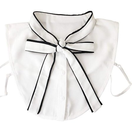 Tyylikäs irrotettava puolikas paita, pusero, valekaulus, iso rusetti