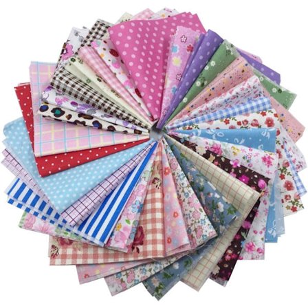 Forklippet Assorterte Farger Bomull Trykt Stoff Lappeduk Stoff Lappeduk Søm Stoff Lappeduk Blomster Prikker DIY Søm Quilting Håndlaget Håndverk