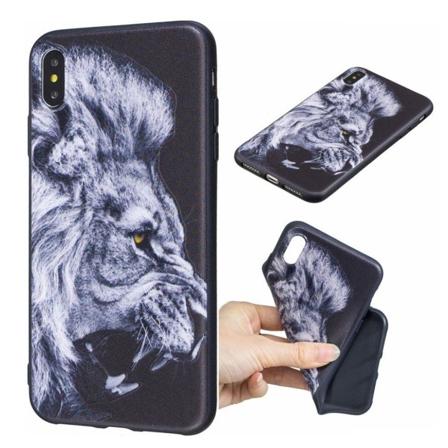 iPhone Xs Max etui med præget mønster - Wolf Multicolor