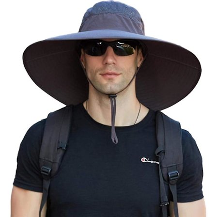 Ekstra bred bøttehatt med vanntett solskjerm for fiske, fotturer, camping A268