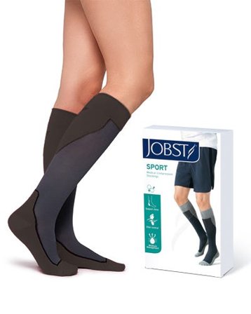 Jobst Sport klasse 1 knestrømpe sort S, 1 par