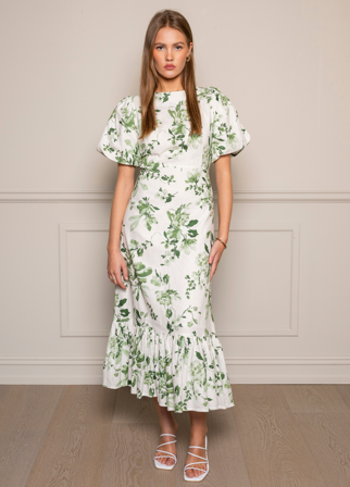 MISSMAYA - Johanna Dress Green Blossom - M