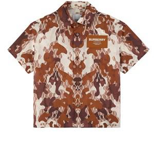 Kids - Burberry Light Hazelnut Brown Anish Camo Patterned Branded Shirt 14 Years - Tops - 14 years - Brown - Junge
