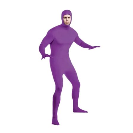 Violetti Spandex Kokovartalopuku Halloween-asu kasvoaukolla, L[YDE]