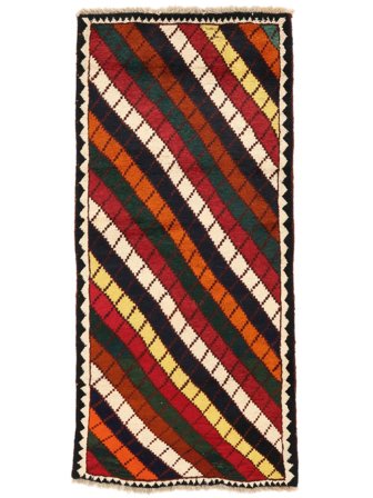 Shiraz Rug 87X190 Black/Dark Red Wool, Persia