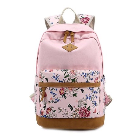 Blommig canvas skolryggsäck College bokväska axelväska stil5