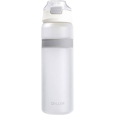 Vandflaske Flasker Med Sugerør 850ml Gmy Sports Tidsmarkeringer Bpa Fri Kolbe D37 (850ml, Hvid)