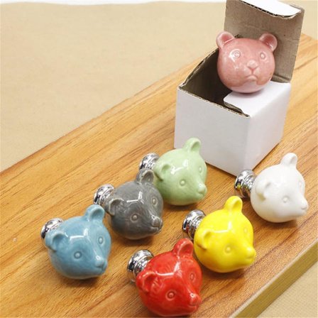 Tegneserie Dyr Formet Keramisk Dørhåndtag Skab Køkken Cabine