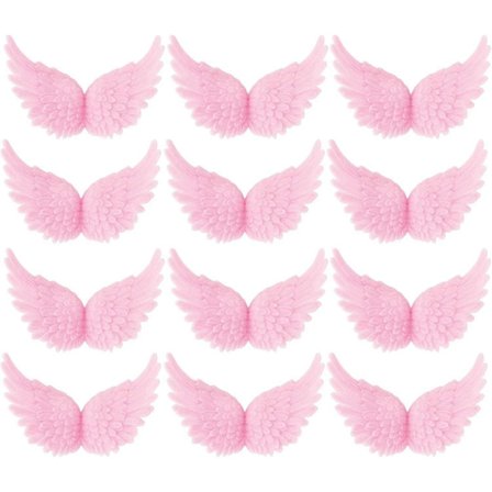 Plast Ängelvingar För Hantverk, Rosa 12 st 80mm