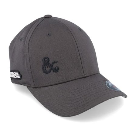 Dungeons & Dragons - Grå flexfit Keps - Small Black Ampersand Logo Side Dark Grey Flexfit @ Hatstore
