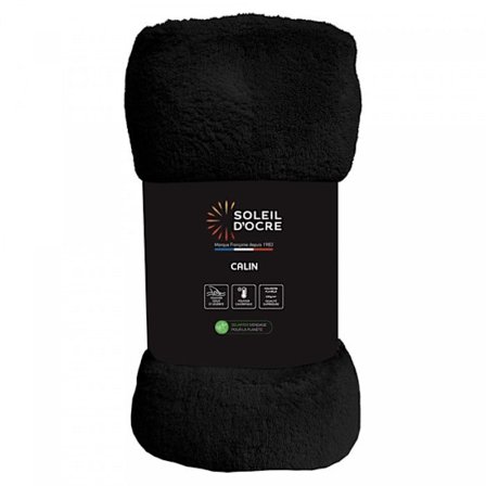 Flanellfilt 180x220 cm CALIN svart, av Soleil d'Ocre