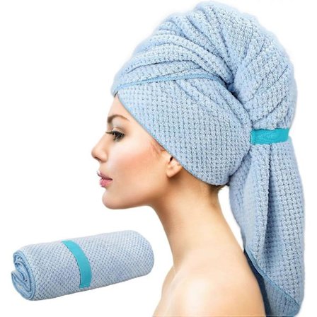 Suuri hiusturbaani pyyhe, nopeasti kuivuva superimukykyinen hiustenkuivauspyyhe, tytöille kihartumista estävä hiustenkuivauspyyhe joustavalla hihnalla