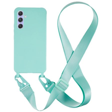 Tynt TPU-deksel med matt finish og justerbar stropp for Samsung Galaxy A15 - Mintgrønn