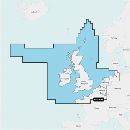 Elektronische waterkaart Navionics Nav+ EU628L - UK, Ierland & Nederland