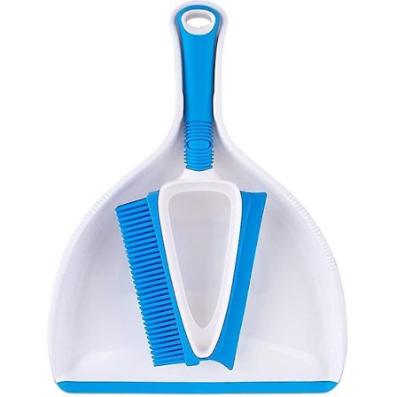 Blød børste med støvpan til fjernelse af hår og opsugning af hår Sofa tæppe børste 2 stykker Blå