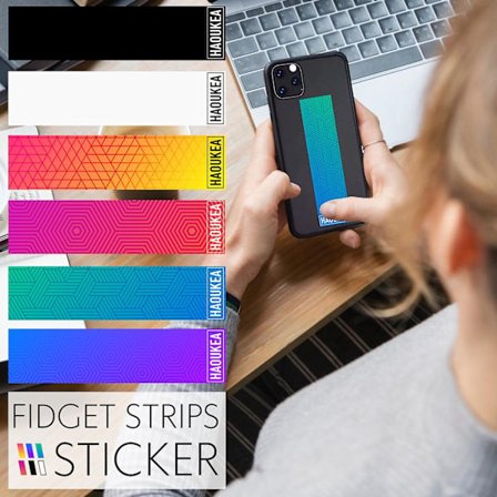 6 stk. mobiltelefonklistremerker Dekompresjonsfarge Bar Klistremerker for å lufte ut Buck Solid Color Klistremerker