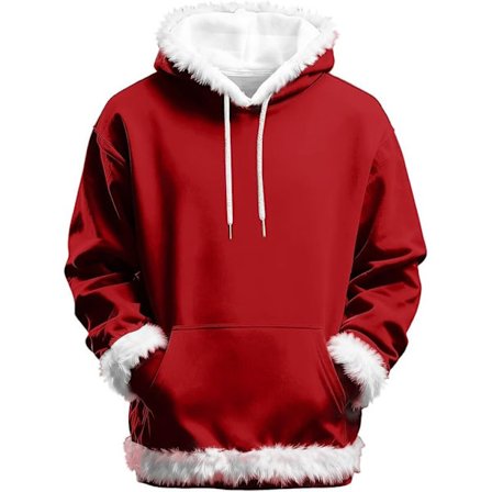 Ensfarvet sweatshirt, unisex langærmet pullover, julehættetrøje, størrelse XL til mænd og kvinder.