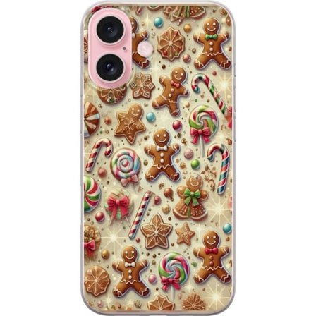 Kompatibelt Mobilskal till Apple Apple iPhone 16 Julmotiv med pepparkakor, polkagrisar och färgglada julgodisar