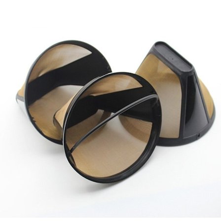 304 rustfrit stål kaffefilter, guld kaffenet, vand- og pulveradskillelsesudløb, teinfuser, kaffemaskinefilter