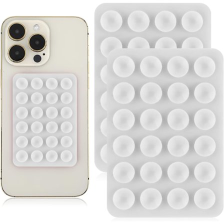 2 stk. silikone sugekop mobilcover selvklæbende beslag, sugekop mobilcover beslag skridsikker håndfri beslag (hvid)