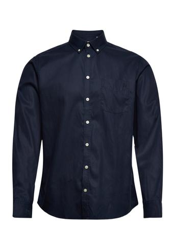 Anton Bd Ls Garment Dyed Shirt Navy Casual Friday