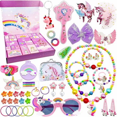 Enhörning Adventskalender för barn 2025 – 24 dagar med smycken, accessoarer & överraskningar