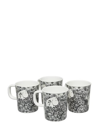 Mumin Graphic, Cups, 4 Pcs Black Rätt Start