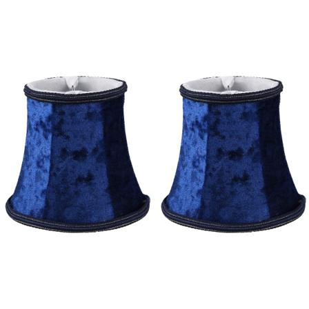 2x Tygklämma Lampskärmslampa, E14 Handgjord Lampskärmslampa för Vägglampa, Med Blå Flanell Dekoration(
