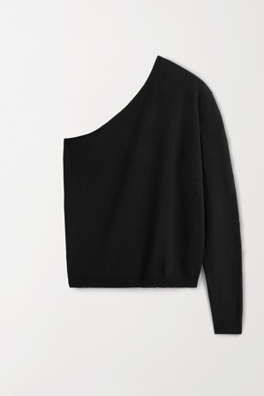Soft Goat - One shoulder top - Women cashmere sweater - M - Black