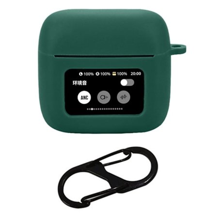 JBL Tour Pro 3 Bluetooth-hörlurar Fodral Mjukt silikonskydd med spänne - Svartaktig Grön