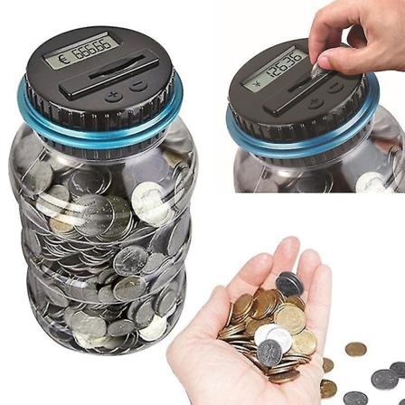 Elektronisk telle-sparegris Myntbesparelsesboks Euro Gbp Usd