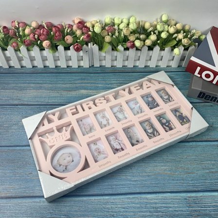 Babys första år ram Baby minnessak ram minne heminredning för pojkar och flickor