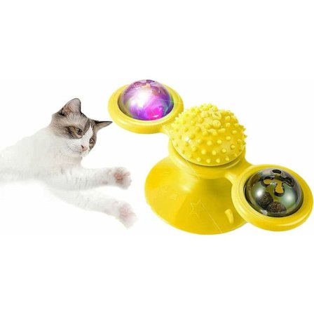 Katt Leksak Virvel Katt Leksak Vindkraftverk Skivspelare Gul Katt Leksak