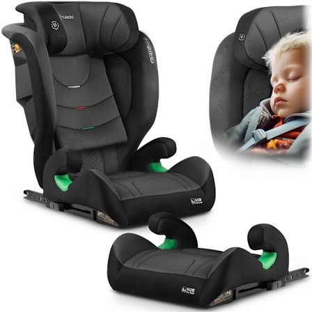 Nukido Louis Soft Autostol Sort/Grå 15-36kg ISOFIX
