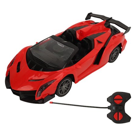 Kauko-ohjattava auto lapsille, kaksikanavainen kilpa-auto, punainen