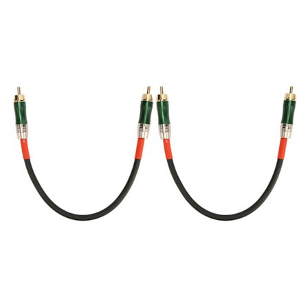 2 stk RCA-kabel Profesjonell dobbeltskjermet gullbelagt kontakt RAC til RCA hann til hann-kabel for DVD TV-forsterker 0,3 m/1,0 fot grønn