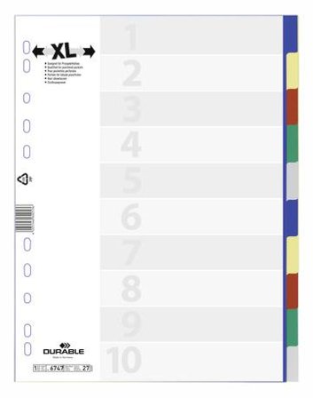 DURABLE Farbregister Durable PP A4Ü 10-tlg.