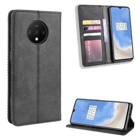 Bofink Vintage OnePlus 7T leather kotelot - Musta
