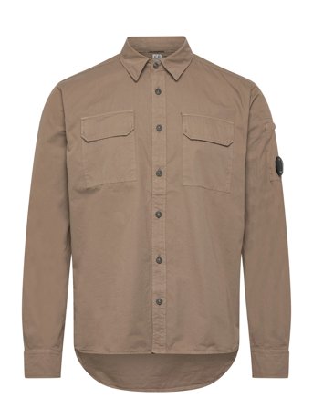 C.P. Company Organic Gabardine Buttoned Lens Shirt - Beige - XXXL